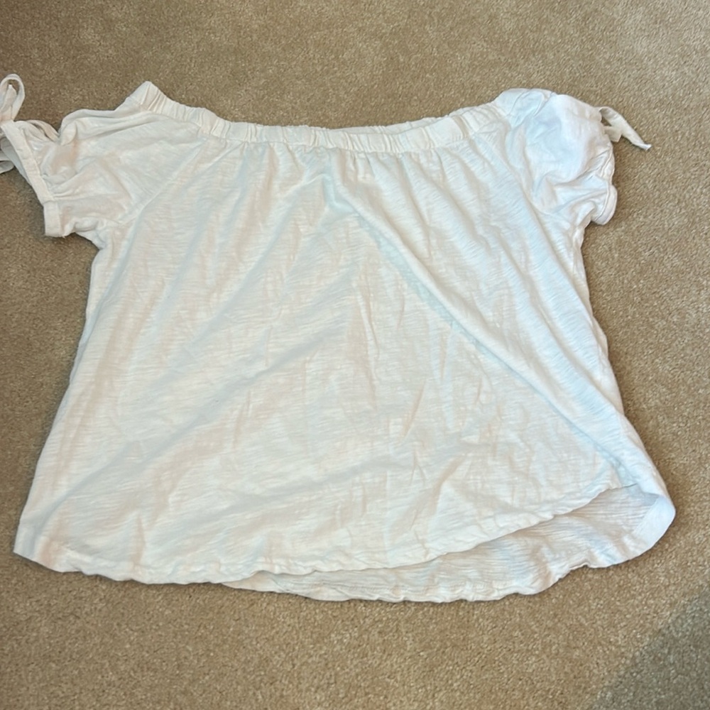 Off the Shoulder White Tee